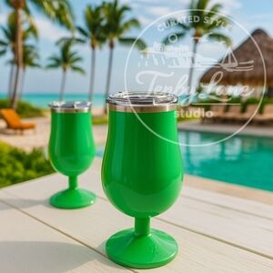 ORCA Poco Jade Green 17 oz 2 Count Insulated Stainless Steel Cocktail Cup w/ Lid